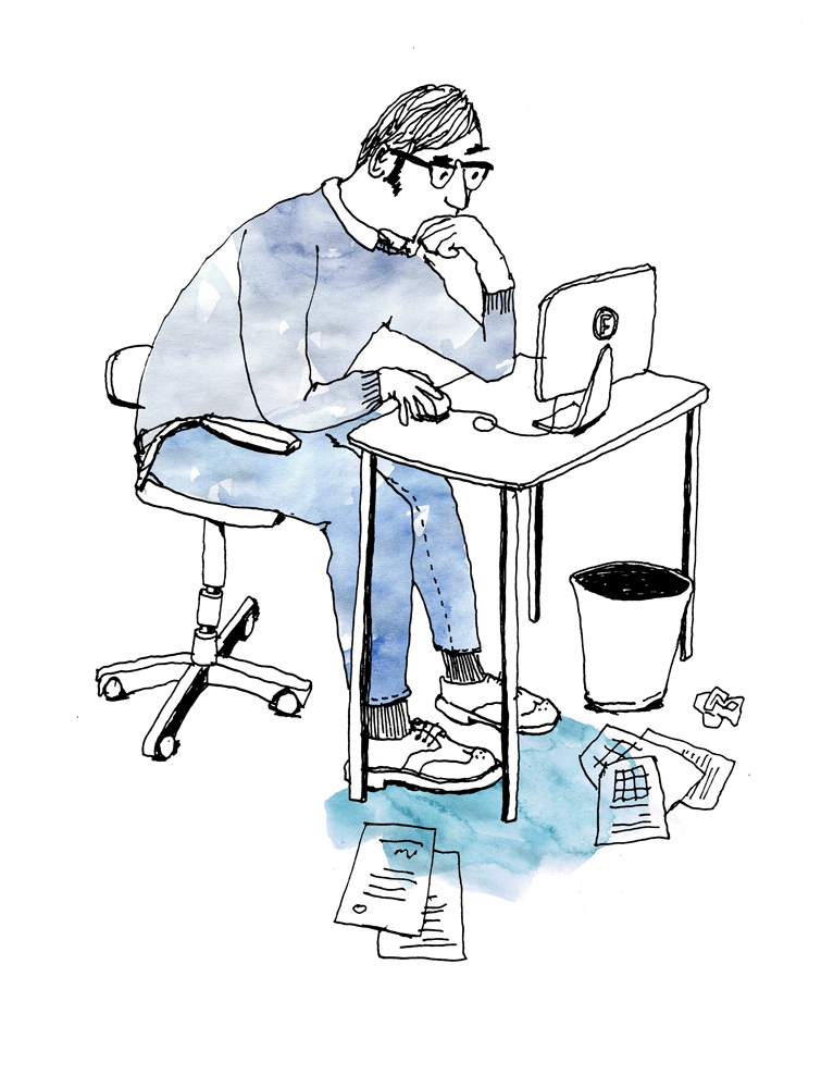 Bad posture. Fredrik Simson illustration