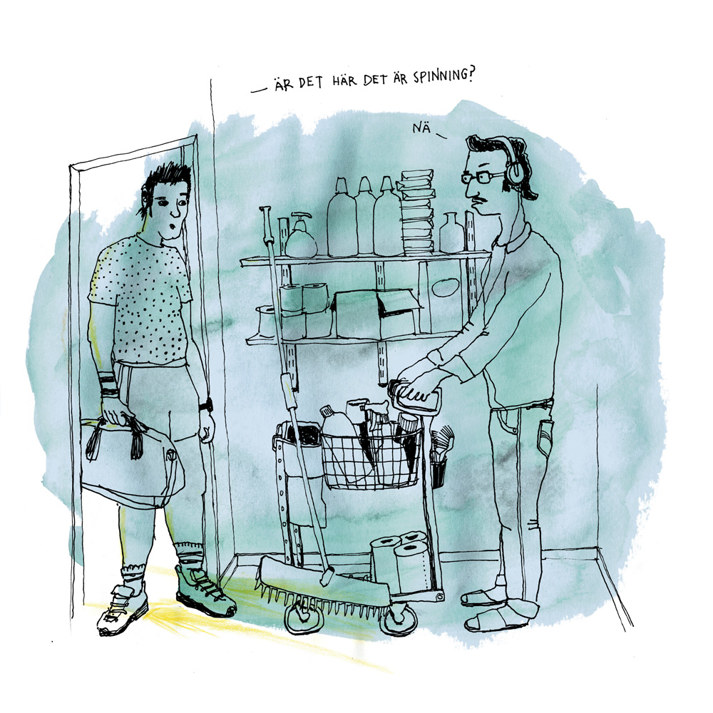 The cleaner. Fredrik Simson illustration